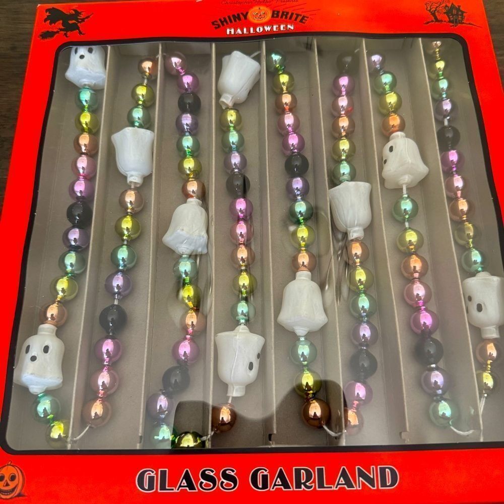 Christopher Radko Rainbow Ghost Halloween Fall Shiny Brite Vintage Garland